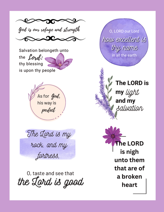 "The Lord is" printable sticker sheet