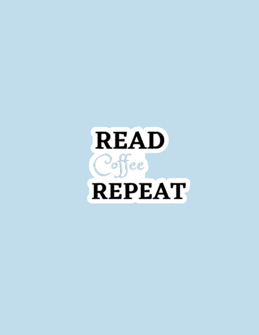 Read Coffee Repeat Vinyl Sticker